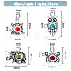 40Pcs 4 Styles Antique Silver Plated Alloy Synthetic Turquoise Pendants FIND-HY0001-65-2