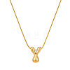 304 Stainless Steel Alphabet Pendant Necklaces for Men and Women GP1122-25-1