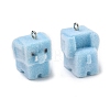 Flocking Opaque Resin Pendants RESI-F064-A22-2