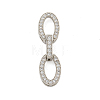 Rack Plating Oval Brass Micro Pave Clear Cubic Zirconia Fold Over Clasps KK-F876-04P-1