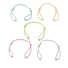 5Pcs 5 Colors Adjustable Waxed Polyester Cord Bracelet Making AJEW-JB01314-02-1