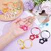 10Pcs 10 Colors Star with Bell Acrylic & Alloy Pendant Decorations HJEW-BBC0001-40B-3