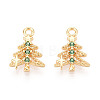 Brass Micro Pave Cubic Zirconia Charms KK-N263-145B-G-1