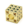Rack Plating Brass Cubic Zirconia European Beads KK-Q784-38G-1