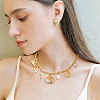 1Pc 304 Stainless Steel & Natural Cowrie Shell Pendant Bib Necklaces for Women NJEW-HS0001-25-5
