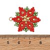 Christmas Brass & Glass Seed Beaded Pendants PALLOY-MZ01432-3