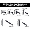 36Pcs 6 Styles 304 Stainless Steel Tube Beads STAS-AR0001-65-2