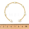 Copper French Wire & Natural Cultured Freshwater Pearl Cuff Bangles BJEW-JB13988-4