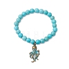 5Pcs Synthetic Turquoise Beads Stretch Bracelet Sets BJEW-JB10970-3