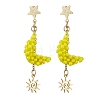 Glass Seed Beaded Dangle Stud Earrings for Women EJEW-MZ00214-1