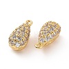 Brass Micro Pave Clear Cubic Zirconia Charms ZIRC-F133-03G-3