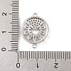 Brass Pave Clear Cubic Zirconia Connector Charms KK-S389-37P-3