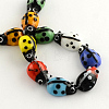 Ladybug Handmade Lampwork Beads Strands LAMP-R004-03-2