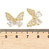 Brass Micro Pave Clear Cubic Zirconia Beads KK-D109-05B-G-3