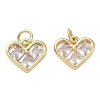 Brass Micro Pave Clear Cubic Zirconia Pendants KK-T085-16D-G-1