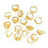 Alloy Mixed Shapes Cuff Open Rings Sets for Women WG69060-01-5