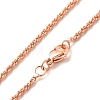 2mm Rack Plating Brass Rope Chain Necklaces for Women Men MAK-L044-59RG-2