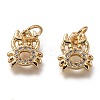 Brass Micro Pave Clear Cubic Zirconia Charms ZIRC-B002-48G-2