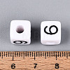 Opaque Acrylic European Large Hole Beads SACR-N020-01B-10-4