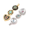 Brass Micro Pave Clear Cubic Zirconia Pendants KK-K412-01-2