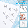12Pcs Brass Stud Earring Findings KK-BC0012-63-4