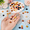 120Pcs 6 Colors 2-Hole Wood Flower Buttons BUTT-TA0001-40A-6