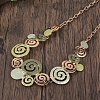 Round Spiral Hollow Out Alloy Enamel Pendant Necklaces & Dangle Earrings Sets WGCCFFB-04-2