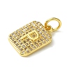 Rack Plating Brass Micro Pave Clear Cubic Zirconia Charms KK-G501-01P-G-2