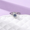 Brass Micro Pave Cubic Zirconia Rotating Cuff Rings RJEW-S636-02P-1