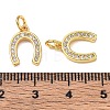 CZ Brass Micro Pave Cubic Zirconia Horse Shoe Charms ZIRC-L018-13G-3