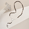 Natural Tiger Eye Rosary Bead Necklaces ZW7373-1