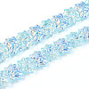 Baking Paint Electroplate Transparent Glass Beads Strands EGLA-N020-04F-1