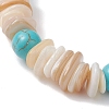 Natural Shell & Synthetic Turquoise Beads Charm Bracelets BJEW-TA00699-4