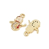 Brass Micro Pave Cubic Zirconia Charms KK-Z129-01G-01-2
