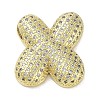 Rack Plating Brass Micro Pave Clear Cubic Zirconia Pendants KK-R163-05X-G-1