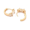 Brass Micro Pave Cubic Zirconia Hoop Earrings EJEW-A107-11B-KCG-2