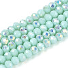 AB Color Plated Opaque Glass Rondelle Beads Strands EGLA-T029-4mm-09H-1