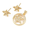 Brass Micro Pave Cubic Zirconia Pendant & Stud Earrings Sets for Women SJEW-F227-01D-G-2