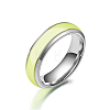 Luminous 304 Stainless Steel Flat Plain Band Finger Ring LUMI-PW0001-117C-02-1