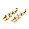 Rack Plating Brass Clear Cubic Zirconia Watch Band Clasps KK-E034-22G-1