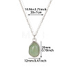 Natural Green Aventurine Irregular Oval Pendant 304 Stainless Steel Cable Chain Necklaces for Women FS-WGF500E-05-1