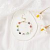 Colorful Heart Flower Beaded Bracelet for Girl Women X1-BJEW-TA00030-2