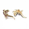 Gecko Alloy Brooch with Rhinestone JEWB-N007-079-3