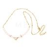 Natural Strawberry Quartz Chip and Rice Natural Pearl Beaded Necklaces GG-CBA3297-15G-H-4