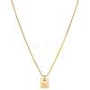 1Pc Stainless Steel Letter Rectangle Pendant Necklaces NJEW-LP0001-34X-G-1