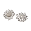 Flower Alloy Stud Earrings for Women EJEW-A112-08P-3