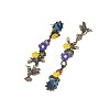 Alloy & Resin & Rhinestone Bird with Flower Stud Dangle Earrings for Women WG2278B-01-5