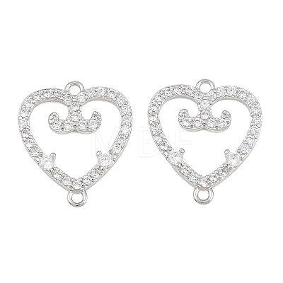 Brass Micro Pave Clear Cubic Zirconia Connector Charms CU-CBA7BFE-03G-P-1