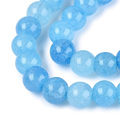 Baking Paint Crackle Glass Beads Strands GLAA-Q106-03A-04-1