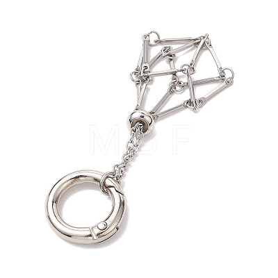 201 Stainless Steel Macrame Chain Pouch Empty Stone Holder Pendant Decoration HJEW-JM02292-1